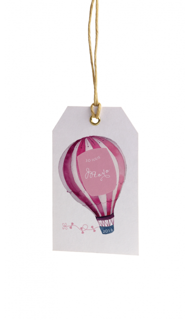 Trusou de botez cu baloane de aer cald roz pentru fete, Balonul calator 2